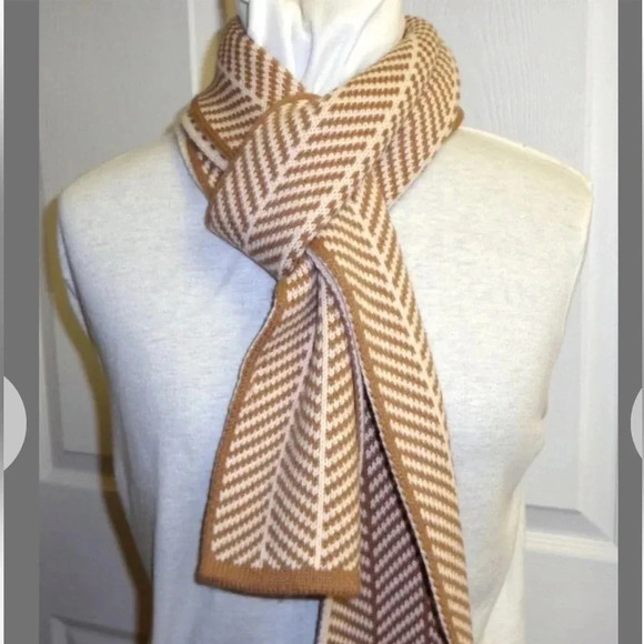 ❤️ 3 for $20 Calvin Klein Long Scarf. Brown & Cream - Picture 1 of 5